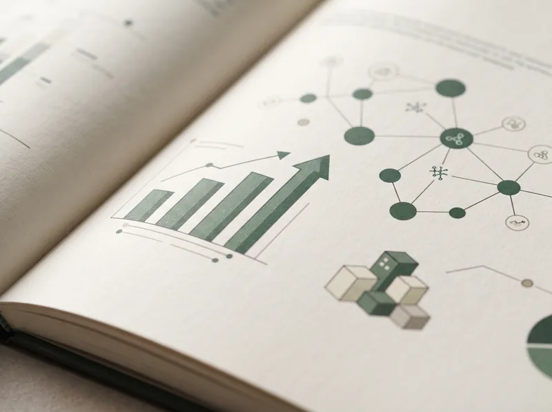 A page from inside the guide, with a simple growth chart and a network diagram.
